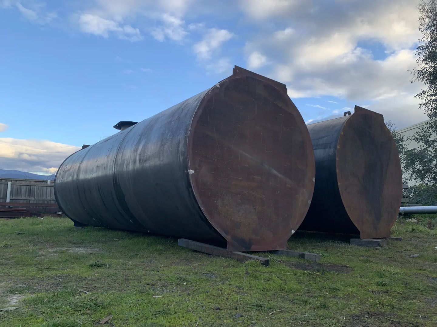 Large fabricated fuel tanks prepared for an Antarctica base project